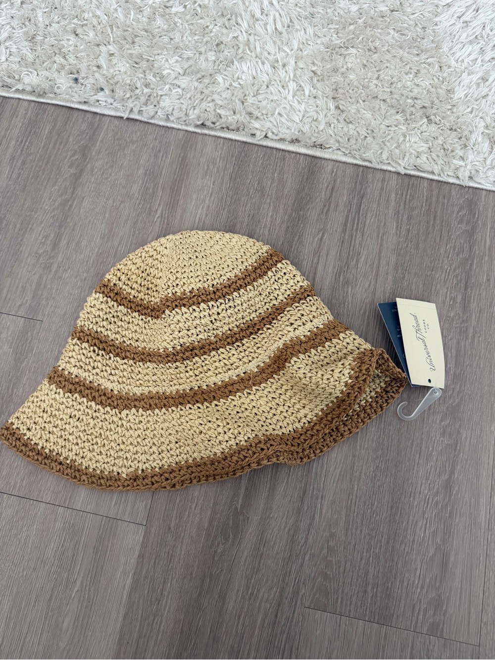 Universal Thread Beige and Brown Crochet Sun Hat